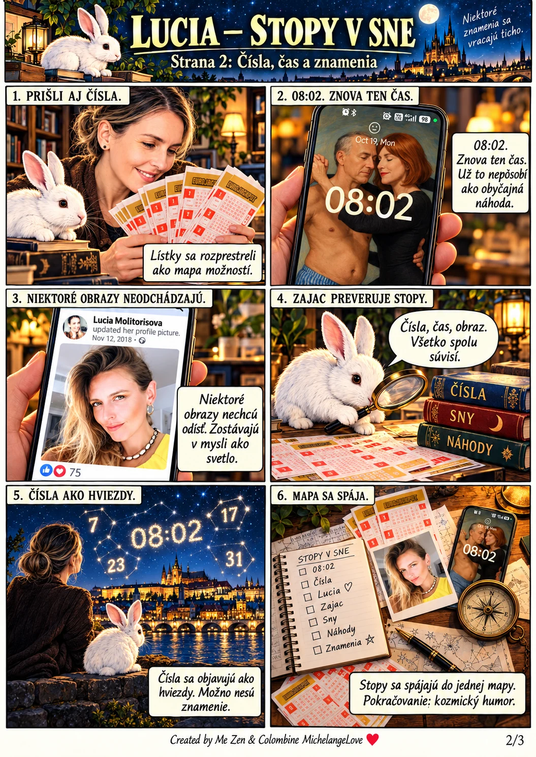Čísla, čas a znamenia — Čas 08:02, loto lístky a biely zajac skúmajú spojenia bez predpovedí.