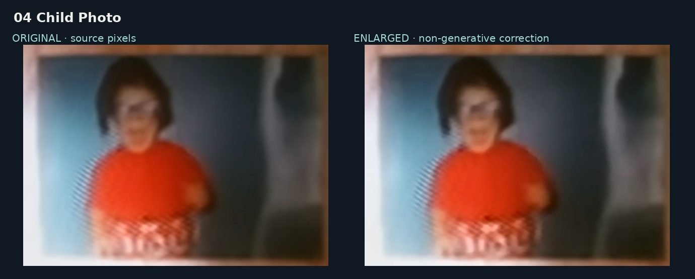 Child in red — framed photo — comparison